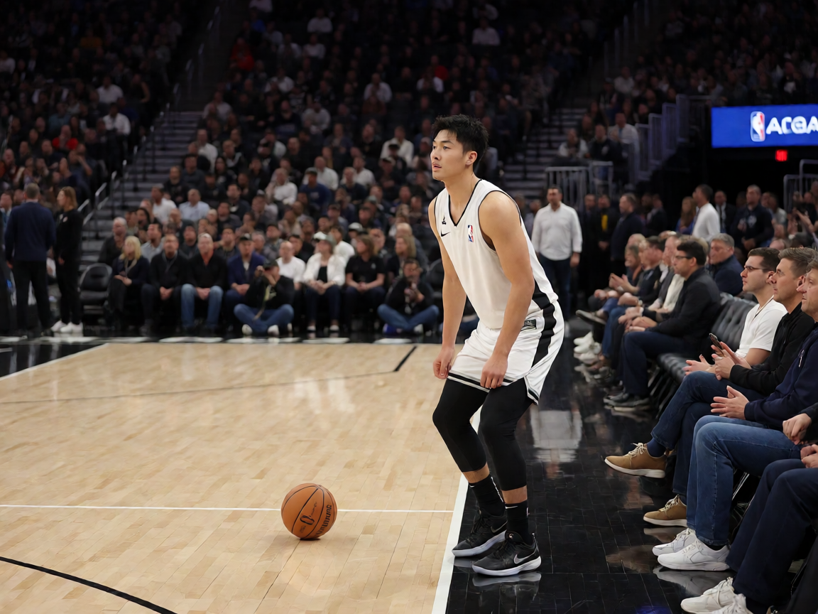 NBA 球场内部，球员热身，观众席满座
